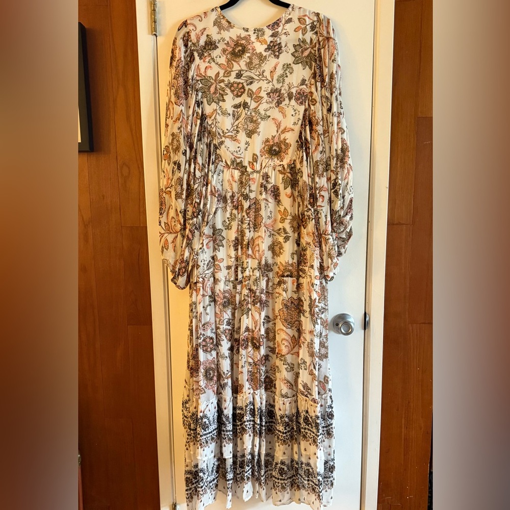 Anthropologie V Neck Long Sleeve Maxi Dress - Picture 4 of 8